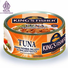 Kings fisher tuna sambal balado 킹스피셔 튜나 참치 삼발발라도 할랄식품, 1개, 170g