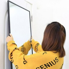 문에거는 거울 문걸이 벽걸이 신발장 대형 장롱 옷장, 단일사이즈, 클래식블랙30x80, 1개