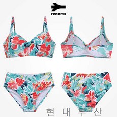 [레노마수영복] (LS20322HC) 여성 워터 플라워 2피스 비키니수영복