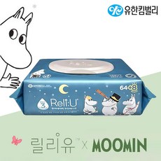 릴리유 퓨어 네이비 물티슈 캡형64+8매 x15개, 단품