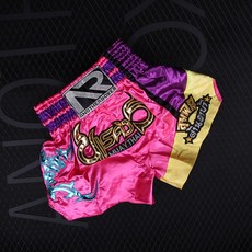 종합 파이팅 파이팅 반바지 무에타이 산다 의류 MMA 어린이 훈련 정장 남성과 여성 반바지 머리 복싱 슈트, 핑크 퍼플_특대