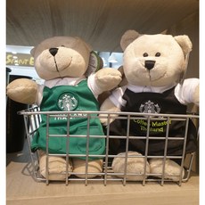 {스타벅스곰돌이 } / Thailand Starbuck Barista Teddy Bear / (곰인형) 2가지색상중 택일-초록색 검정색, 초록색 곰