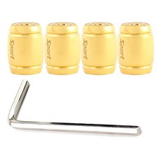 DSYCAR 1Set 도난 방지 스포츠 타이어 밸브 더스트 캡 방진 타이어 캡 밸브 스템 캡 자동차 자전거 모토 New, 07 C01799-Gold, C01799-골드