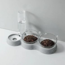 반려동물 고양이 먹이 그릇 자동 공급기 강아지 분수 마시는 스탠, 3.Gray, A.XS, 1개