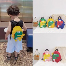 공룡 캐릭터 아기 캔버스 백팩 유아 아동 가방 6color