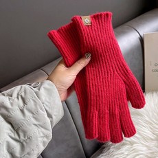 힛템 도톰하고 부드러운 골지 핑거홀 털장갑 / 방한장갑 / 여친선물