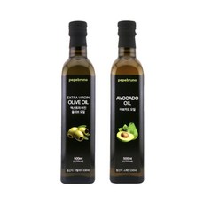 페페브루노 엑스트라버진 올리브 오일 500ml x1병 아보카도 오일 500ml x1병 세트, 1세트
