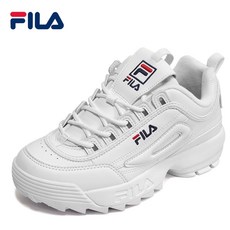 휠라 휠라 디스럽터2 운동화 트리플 화이트 남자 여자 FS1HTB1071X 키높이 어글리슈즈 스니커즈