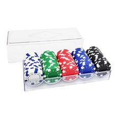 후니겜블 국제규격 다이스 포커칩 카지노칩 100p 아크릴 케이스세트, 100p 케이스세트