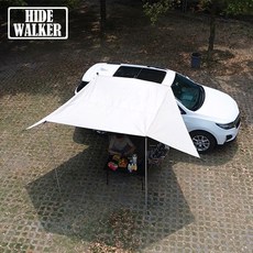 만타 레이 차량 측면 차양막 검정 코팅 타프 흡착컵 앵커 포함 야외 캠핑 관광 SUV 텐트 그늘 방수 자외선 차단, 타프 세트