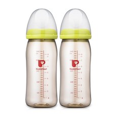 더블하트 소프트터치 모유실감 PPSU 젖병 240ml 트윈팩, 그린, 2개