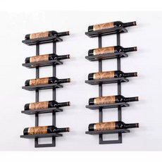 벽걸이 와인 진열대 보관함 양주 술 바 랙 정리대 홈 병 정리대, 1개, 01.2병(27x10x25) 블랙