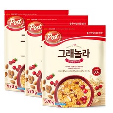 포스트 그래놀라 크랜베리 아몬드 시리얼, 570g, 3개