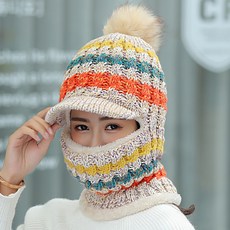 Dec.25 204번 모녀 겨울 폴라폴리스 귀달이 워머 일체형 비니Z, 프 리 사이즈 신축성 있어 요., 베이지