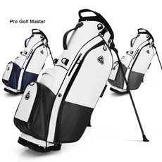 Pro Golf Master 경량스포티 골프 스탠드백, 화이트+블랙