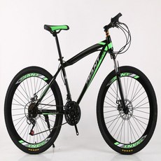 산악 자전거 충격 흡수 미끄럼 방지 발 더블 디스크 브레이크 가변 속도 스포츠 및 레크리에이션, 초록, 24인치