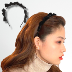 리빙다 뉴 큐티 리본 머리띠 중 레드 블루 옐로우 핑크 4개 상품 이미지