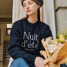 론론 NUIT D ETE BALLOON KNIT PULLOVER NAVY