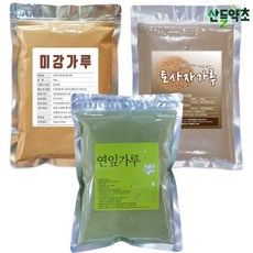 돌고래팩 세트 연잎가루 300g+미강(쌀겨)가루1kg+토사자가루 300g, 300g, 1개 - 돌고래팩