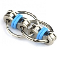 Tom's Fidgets Original Flippy Chain Fidget Toy - ADHD 불안 및 자폐증에 적합 성인 어린이를 위한 자전거 체인 Stress Reducer, Blue, 1개