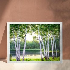 골피아 DIY 그림그리기 유화 40 x 50cm 자작나무 숲, 단품