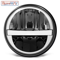 할리 데이비슨 안개등 BraveWAY 5.75 인치 LED 오토바이 헤드라이트 53 4 램프 스포츠 선수 로드스터 글라이드 다이나 야마하 혼다, 1001A, 1개