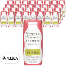 상하목장 유기농 딸기우유, 432개, 125ml