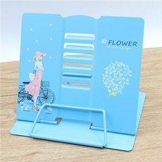 워크북 책꽂이 판 책상테이블 패턴 겹 집게 기숙사 스탠딩 하나 고정, 라이트블루 뒷모습