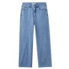 린플렉스 일자데님청바지 지오다노 여성의류 순면 코튼 와이드 루즈핏 스트레이트핏 라이트블루 색깔 5봉지 타입 긴바지