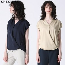 르오트 [쉬즈미스(SHESMISS)] 고품격 레이디 드레이프 노치넥 블라우스