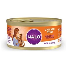  헤일로 고양이 습식 캔 치킨 사료 Adult Wet Cat Food Chicken Stew 5.5oz 156g 12팩, 1개 