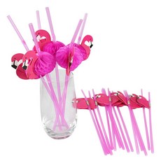 25/50PCS 믹스 컬러 열 대 우산 플라밍고 파인애플 칵테일 빨 일회용 주스 마시는 하와이 비치 파티 장식, Pineapple|50pcs, 03 Y03_02 50pcs