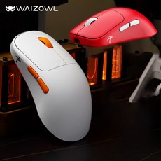 [ XC샵 ] WAIZOWL OGM Cloud 경량화 무선 게이밍 마우스 클라우드 Paw3395 26000dpi, OGM Cloud-레드