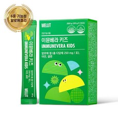 웰릿 이뮨베라키즈 면역력 알로에 스틱 젤리 면역 다당체 250mg 280g 3EA, 3개