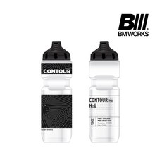 비엠웍스 컨투어 750ml 대용량 클리어 자전거물통, 화이트클리어