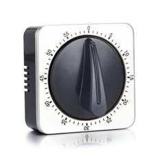 주방 타이머 60분 타이밍 80dB 알람 사운드 마그네틱 카운트다운 가정 요리 베이킹 세척 스팀 수동 스테인리스 스틸 페이스 기계식, 1개