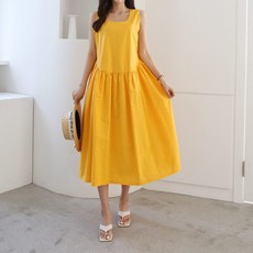 민소매린넨원피스