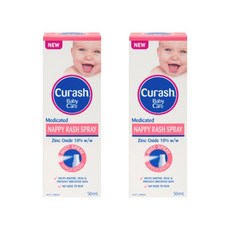 Curash 큐래쉬 아기 기저귀 스프레이 50mlx2개 Medicated Nappy Rash Spray, 1개, 50ml