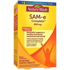 네이처메이드 SAM-e 컴플리트 400mg 태블릿 36개 밸류 사이즈 건강한 기분 및 관절 편안함 지원, 1개