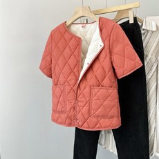 여성용 가을 겨울 반팔 면 조끼 두꺼운 어깨 보호 가벼운 5분 소매 내장 베이스 셔츠 중년 어머니용 따뜻한