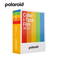폴라로이드 I타입 필름 원스텝 2 I-1 랩 컬러 화이트 엣지 컬러 I타입 필름 16 매, 1개, 1) 색상 16 sheets