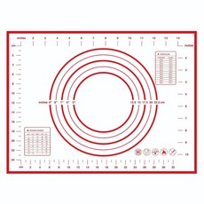 실리콘 반죽 패드 표면 롤링 매트 체중계 주방 요리 패스트리, 12.30x40cm-Red, 1개