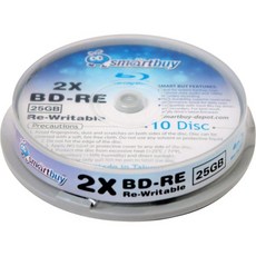 50팩 스마트바이 2X 25GB 블루 블루레이 BDRE 재작성 가능한 브랜드 로고 블랭크 블러레이 디스크