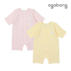 아가방 여름 모모거즈7부우주복 PINK YELLOW 01Q317516