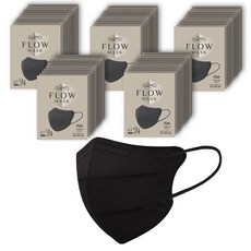 새부리형 마스크-추천-플로우 KF94 마스크 귀안아픈 숨쉬기편한 새부리형 대형 (검정 / 흰색) 50매입 1개, 1박스