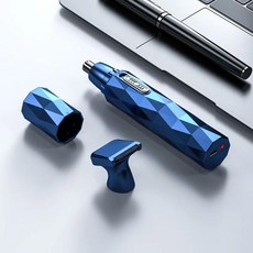 코털정리기 코털제거기 코털가위 전기 남성용 코 헤어 전문 면도기 충전식 클리퍼 귀 제모 멀티 키네틱 면도 도구 2 in 1, 2) Double Blade Blue, nose hair trimmer 2