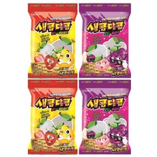 크라운 새콤달콤 포도복숭아 200g x 2 새콤달콤 딸기 레모네이드 200g x 2, 1세트