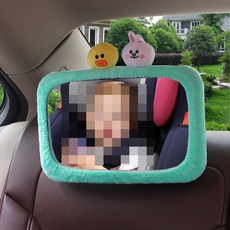 JINGHENG 룸미러 자동차 안전시트 차안 반사경, T05-블랙 거울+그린 슬리브+핑크스몰 당나귀