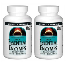 Source Naturals (2병) 소스네츄럴스 데일리 필수 소화효소 컴플렉스 500mg 240캡슐, 1mg, 2개