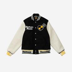 휴먼 메이드 x 에이셉 라키 휴먼 테스팅 바시티 자켓 블랙 Human Made x A AP Rocky Human Testing Varsity 자켓 Black